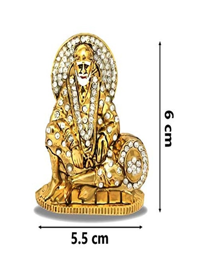 GCT Shirdi SAI Baba Idol (B-38) Antique Gold Metal Statue for Home Décor Car Dashboard Mandir Pooja Murti Temple Puja Office Table Showpiece - Image 2